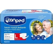Belirtilmemiş Canped-Tekstil Yüzeyli Belbantlı Yetişkin Hasta Bezi Large 30'lu