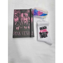 Mikasso Blackpink Defter Bozuk Para Cüzdanı Çorap Karton Düz Çizgisiz 160 Yaprak Orta Boy Siyah Not Defteri