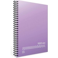 Mikasso Fresco Spiral Düz Pp Defter A4 72 Yaprak Çizgili Mor Renk Sert Spiralli Çizgili 72 Yaprak Orta Boy M