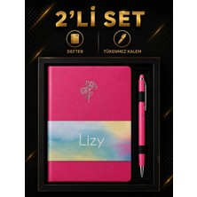 Mikasso Kutulu Set Defter +Tükenmez Kalem Yumuşak Düz Çizgili Orta Boy Pembe Not Defteri A5 Belirtilmemiş
