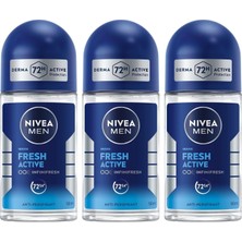 Belirtilmemiş Nivea Men Erkek Roll-On Deodorant Fresh 50ML, 48 Saat Koruma, X3 Adet P10103