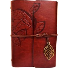 Mikasso Yaprak Desenli Kahverengi Deri Defter Karton 100 Yaprak Belirtilmemiş Belirtilmemiş Çok Renkli Belir
