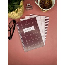 Mikasso Spiralli Okul Defteri 13,5X20 cm 40 Yaprak 4'lü Set - Kareli Defter Karton Spiralli Kareli Büyük Boy