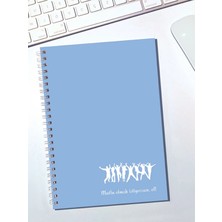 Mikasso 15X21CM Kareli Karton Kapak Defter Karton Spiralli Kareli Orta Boy Mavi Okul Defterleri A5 80 Yaprak