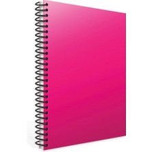 Mikasso Eko A4 100 Yaprak Plastik Kapak Spiralli Defter (2033) Kareli Pembe Sert Spiralli Kareli 100 Yaprak