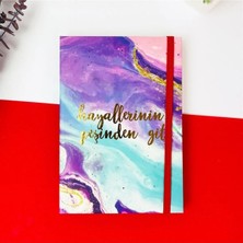 Mikasso Hayallerinin Peşinden Git Tasarımlı Lastikli Defter Konsept Defter Sert Düz Çizgisiz 160 Yaprak Orta