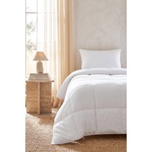 Ocean Home Textile 2'li %100 Pamuk Kumaş Kaz Tüyü Konforunda Saten Biyeli Mikorjel Tek Kişilik Yastık Yorgan Seti 1 Adet 155 x 215 / 1 Adet 50 x 70 cm