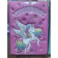 Mikasso Puffy Pofuduk Not Defteri 3D Kabartmalı Squishy Defter Yumuşak Düz Çizgili 96 Yaprak Orta Boy Pembe