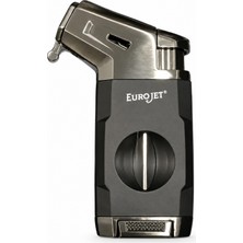 Eurojet Tek Torch Pürmüz Dahili V Kesicili Siyah Puro Çakmağı TRM1024