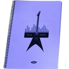 Mikasso A4 Müzik Defteri Spiralli Pp Kapak 40 Yp-Mor Elektronik Gitar Yumuşak Çizgili Belirtilmemiş Belirtil