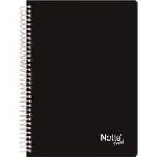 Mikasso Spiralli Plastik Kapak A4 Trend 80 Yaprak Düz Defter 60-359 Yumuşak Spiralli Çizgisiz Büyük Boy Siya