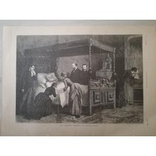 Plakperest L’ıllustratıon 30 Mayıs 1885 Cumartesi Tarihli Iç Sayfası Çizimi-Vıctor Hugo’nun Son Anları