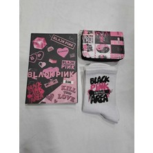 Mikasso Blackpınk Defter Cüzdan Çorap Sert Düz Çizgisiz 160 Yaprak Orta Boy Siyah Not Defteri A4