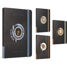 Mikasso Fırst Coffee Iplik Dikiş Sert Kapak Defter 17X24 cm 120 Yaprak Noktalı Sert Düz Noktalı 120 Yaprak O