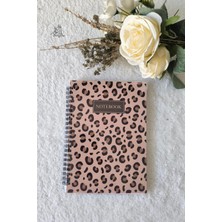 Mikasso Leopar Noktalı Telli Defter A5,60 Yaprak 120 Sayfa Notepad ,memopad, Not Kağıdı,okul Defteri Karton