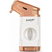 Eurojet Tek Torch Pürmüz Dahili V Kesicili Beyaz Bronz Puro Çakmağı TRM1025