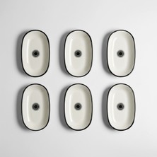 Qua Home Aspen 6'lı Çizgili Kayık Tabak 25X14 cm