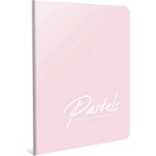 Mikasso Pastels Tel Dikişli Plastik Kapak Çizgili Defter A4 80 Yaprak Sert Düz Çizgili Orta Boy Bej Okul Def