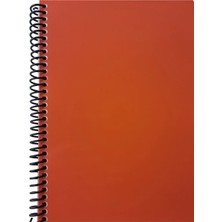 Mikasso A5 Spiralli Pvc Kapaklı 80 Yaprak Çizgili Defter 1 Adet Turuncu Yumuşak Spiralli Çizgili Orta Boy Tu