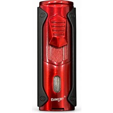 Eurojet Dört Torch Pürmüz Kırmızı Siyah Puro Çakmağı TRM1021