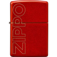 Zippo Metallic Kırmızı Logo Tasarımlı Çakmak Rüzgar Geçirmez Özellikte