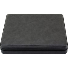 Lubinski Deri Sedirli Seyahat Puro Sunum Kutusu Slim Humidor 10S Siyah