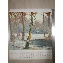 Plakperest Landschaft 1975 Januar/ocak-Alman Peyzaj Takvimi/grabone ’harz Ormanı’ Resimli  48.5X59 cm Ebatlarında