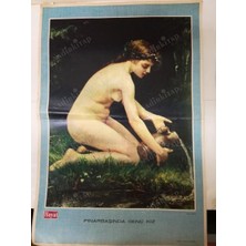 Plakperest Pınarbaşında Genç Kız-Ressam:emıle Mutte Tablo Poster 34X50 cm  Boyutlarında