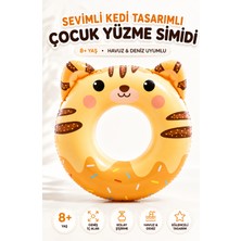 Yıldırım Oyuncak Sevimli Kedi Tasarımlı Çocuk Yüzme Simidi 8+ Yaş – Geniş Iç Alanlı Deni ve Havuz Için Şişme Simit