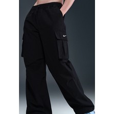 Nike Nsw Street Woven Oversize  Cargo Pant.bol Kesim Kargo Cepli Dokuma Kadın Eşofman Altı Siyah