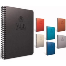 Mikasso 1080 Vip Spiralli Deri Kapak A4 140 Yaprak Çizgili Defter Sert Spiralli Çizgili Büyük Boy Çok Renkli