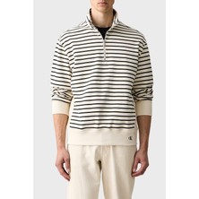 Calvin Klein Pamuklu Logolu Relaxed Fit Fermuarlı Dik Yaka Sweat LV04RG261GYAS Erkek Sweat LV04RG261G Yas