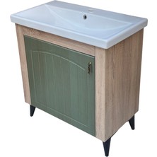 Akademik Mimarlık 80 cm Yeşil Membran Kapak Banyo Dolabı Seti