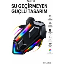 Neffo V20 Bluetooth 5.0 Motosiklet Kask Kulaklık Intercom – Işıklı, Gürültü Engelleme, Uzun Pil