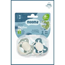 Mooma Clown & Butterfly Silikon Emzik 2’li No:3 (18 Ay+) Ball Blue & River Green Saklama Kabı Hediyeli