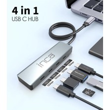 Inca Itpt-4tx 4 Port Type-C 3.1 Veri Ile3.1 10 Gbps Type-C Çoklayıcı Kablo Uzunluğu 15CM