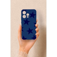 Vip Case Oppo Reno 15 5g Uyumlu Lacivert Star Desenli Silikon Kılıf