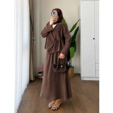 Trendparis Modern Kruvaze Takım Kahverengi