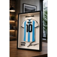 Esenliwe 3D Messi Forma Tablosu | Arjantin Milli Takım Dekoratif Çerçeve