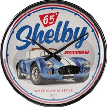 Nostalgic Art Nostalgic-Art Retro Duvar Saati, Ø 12,2 Inç, Shelby – American Muscle 427 – Shelby Hayranları Için Hediye Fikri, Resmi Lisans Ürünü (Olp), Büyük Mutfak Kilidi, Vintage Tasarım