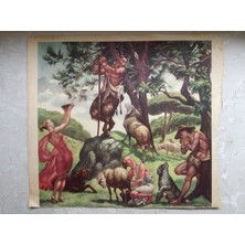 Plakperest 1953 Mayıs/haziran Ayı Ilüstrasyonlu Italyan Takvim Yaprağı 29X26 cm Boyutlarında