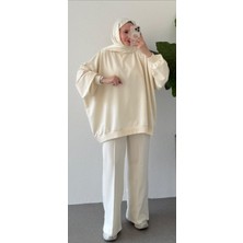 Suede Style 3044-2 - Şık Rahat Oversize 2 Iplik Salaş Kadın Altüst Takım