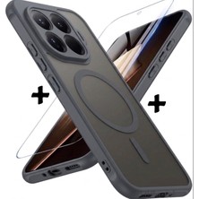 M.TK Moveteck Xiaomi Mi 17T Pro Kılıf Mat Magsafe Şarj Özellikli Hassas Butonlu Yumuşak Renkli Kenarlı Kapak + Ekran Koruyucu Cam Set 2in1