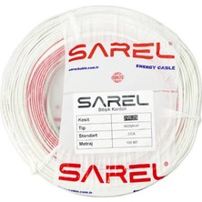 Sarel 2x0,75 mm Kordon Hoparlör Kablosu CCA-100M (Beyaz)