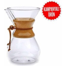 Cam Dripper Ekipmanı - Kahve Demleme Aleti - Cam Kahve Demleme - 800 ml - 6 Cup