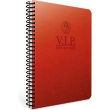 Mikasso Vip A4 140 Yaprak Deri Kapak Spiralli Defter (1080) Çizgili Kırmızı Spiralli Çizgili Orta Boy Kırmız