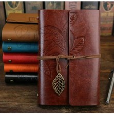 Mikasso Retro Vintage Klasik Deri Kapak Notebook Seyahat Günlüğü Doldurulabilir Eskiz Not Defteri, 165X220MM