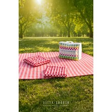 Sleep Garden Pötikare Piknik Örtüsü 170*170 2 Adet Piknik Minderi 45X45 cm Taşıma Çantası Piknik Seti