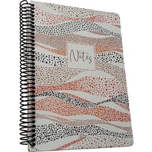 Mikasso Wavy Sert Kapak Spiralli 17X24 Çizgili 96YP Defter Sert Spiralli Çizgili 96 Yaprak Orta Boy Turuncu