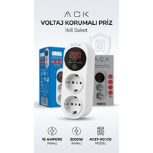 Gündüz E - ticaret AY27-00020 Ikili Akım ve Voltaj Korumalı Priz Dijital Ekranlı